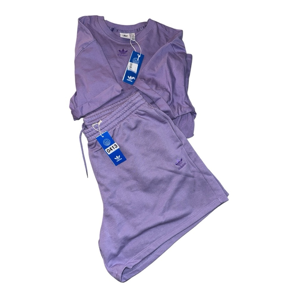 Adidas Lavender Shirt and Shorts Ensemble